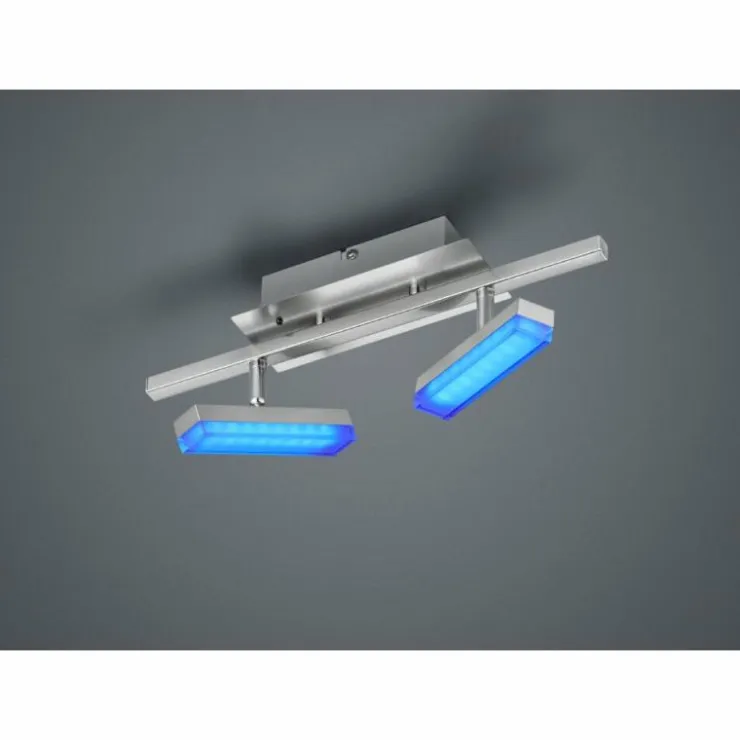 Luminaires Reality Éclairage Led|Plafonnier Reality Bondy LED Nickel mat, 2 lumières, Télécommandes
