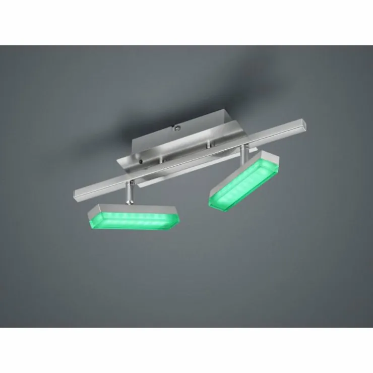Luminaires Reality Éclairage Led|Plafonnier Reality Bondy LED Nickel mat, 2 lumières, Télécommandes