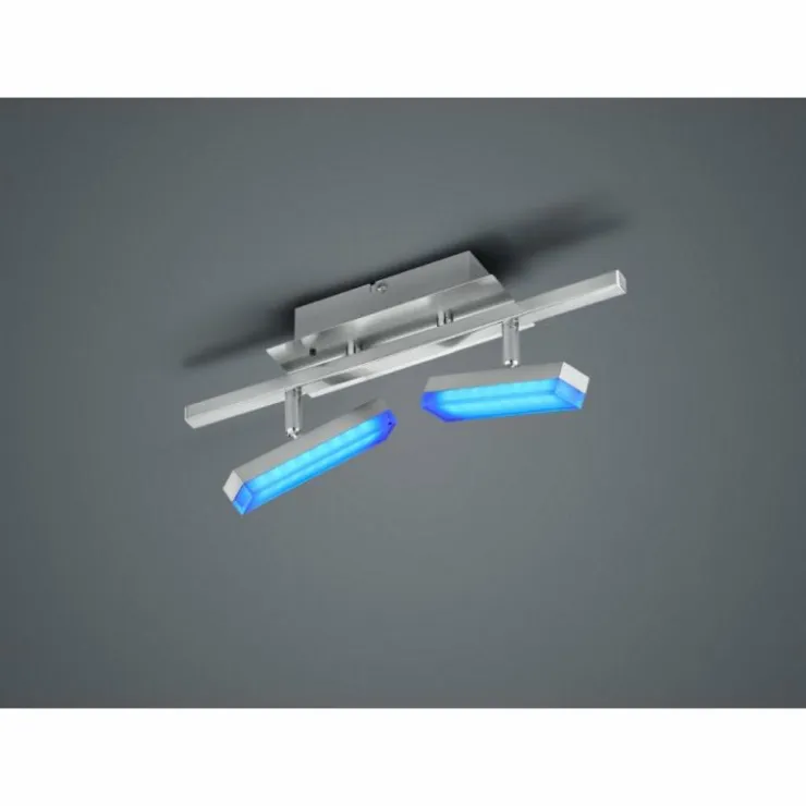 Luminaires Reality Éclairage Led|Plafonnier Reality Bondy LED Nickel mat, 2 lumières, Télécommandes