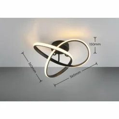 Luminaires Reality Éclairage Led|Plafonnier Reality MEO LED Noir, 1 lumière