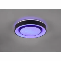 Plafonnier Reality Mona LED Noir, 1 lumière, Changeur de couleurs