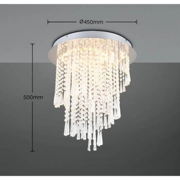 Luminaires Reality Éclairage Led|Plafonnier Reality POMP LED Chrome, 1 lumière, Télécommandes