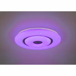 Plafonnier Reality Rana LED Noir, Blanc, 1 lumière, Télécommandes, Changeur de couleurs