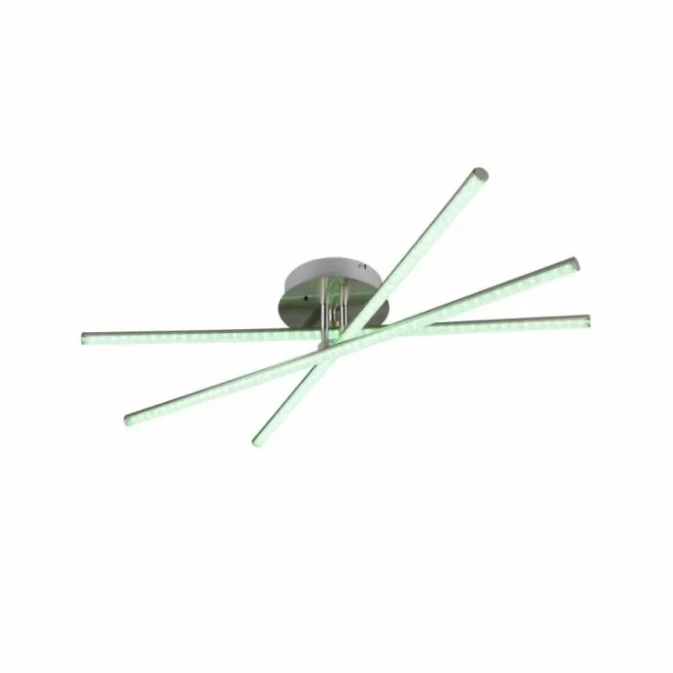 Luminaires Reality Éclairage Led|Plafonnier Reality STRADA LED Nickel mat, 3 lumières, Télécommandes, Changeur de couleurs