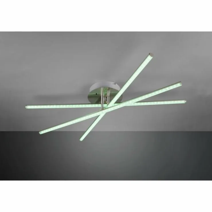 Luminaires Reality Éclairage Led|Plafonnier Reality STRADA LED Nickel mat, 3 lumières, Télécommandes, Changeur de couleurs