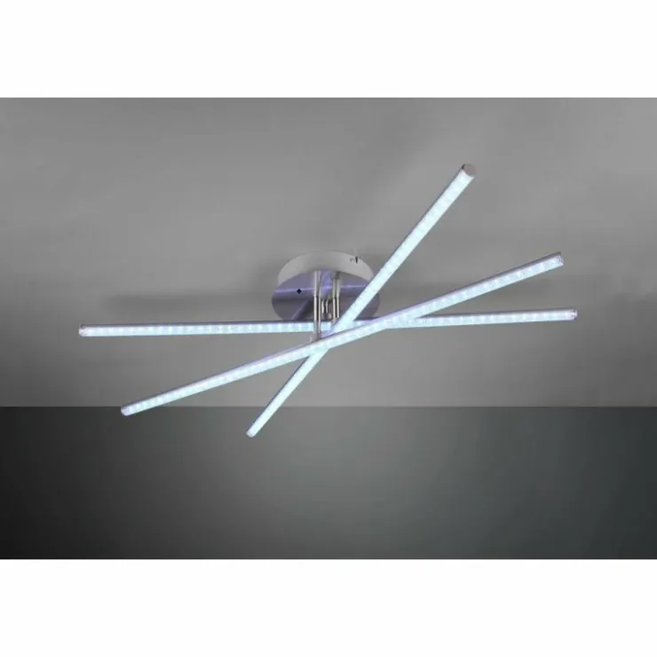 Luminaires Reality Éclairage Led|Plafonnier Reality STRADA LED Nickel mat, 3 lumières, Télécommandes, Changeur de couleurs