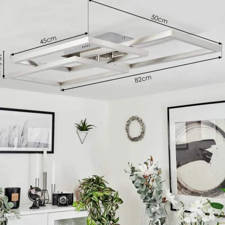 Plafonnier Relous LED Acier inoxydable, 3 lumières, Télécommandes, Changeur de couleurs