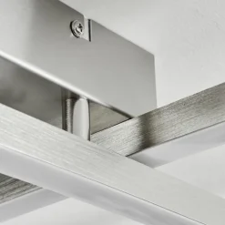 Plafonnier Relous LED Acier inoxydable, 2 lumières, Télécommandes, Changeur de couleurs