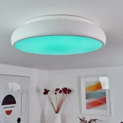 Plafonnier Rhone LED Blanc, 1 lumière, Changeur de couleurs