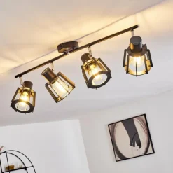 hofstein Spots Et Projecteurs|Plafonnier Rieti Noir, 4 lumières