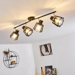 hofstein Spots Et Projecteurs|Plafonnier Rieti Noir, 4 lumières