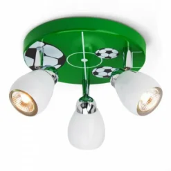 Luminaires Brilliant Spots Et Projecteurs|Plafonnier rond à spots Brilliant Leuchten Soccer Vert, Blanc, 3 lumières