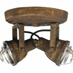 Luminaires Brilliant Spots Et Projecteurs|Plafonnier rond à spots Brilliant Bente Rouille, 2 lumières