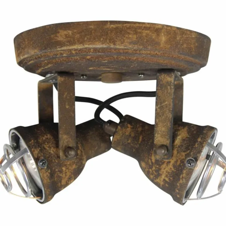 Luminaires Brilliant Spots Et Projecteurs|Plafonnier rond à spots Brilliant Bente Rouille, 2 lumières