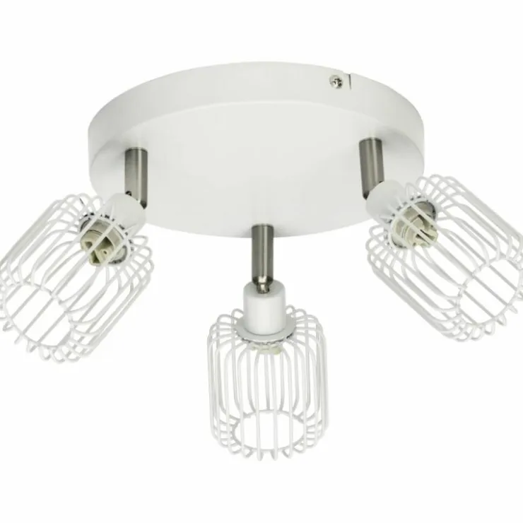 Luminaires Brilliant Spots Et Projecteurs|Plafonnier rond à spots Brilliant Flavian Blanc, 3 lumières