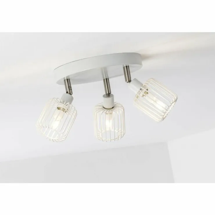Luminaires Brilliant Spots Et Projecteurs|Plafonnier rond à spots Brilliant Flavian Blanc, 3 lumières