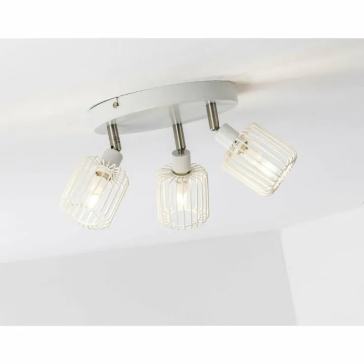 Luminaires Brilliant Spots Et Projecteurs|Plafonnier rond à spots Brilliant Flavian Blanc, 3 lumières