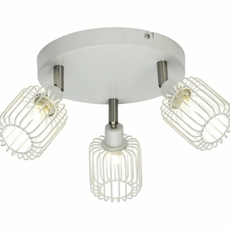 Luminaires Brilliant Spots Et Projecteurs|Plafonnier rond à spots Brilliant Flavian Blanc, 3 lumières