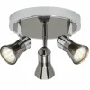 Luminaires Brilliant Éclairage Led|Plafonnier rond à spots Brilliant Jupp LED Chrome, Noir, 3 lumières