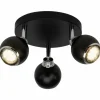 Luminaires Brilliant Spots Et Projecteurs|Plafonnier rond à spots Brilliant Ina LED Chrome, Noir, 3 lumières
