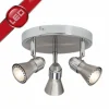 Luminaires Brilliant Spots Et Projecteurs|Plafonnier rond à spots Brilliant Sanny Fer, 3 lumières