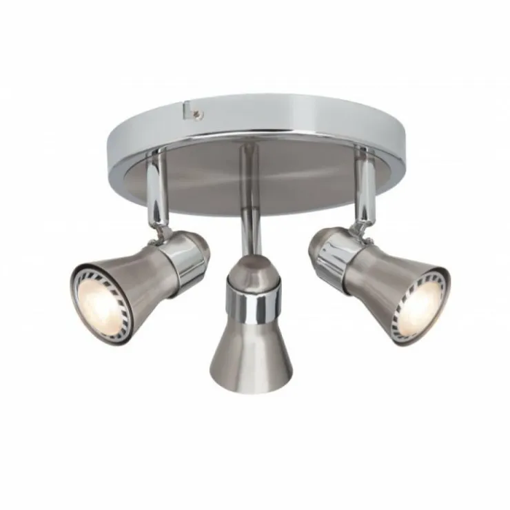 Luminaires Brilliant Spots Et Projecteurs|Plafonnier rond à spots Brilliant Sanny Fer, 3 lumières