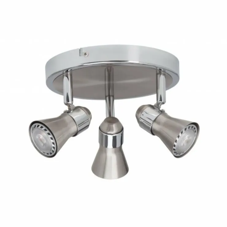 Luminaires Brilliant Spots Et Projecteurs|Plafonnier rond à spots Brilliant Sanny Fer, 3 lumières