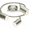 Luminaires Globo Lighting Éclairage Led|Plafonnier rond à spots Globo COMORE LED Nickel mat, 3 lumières