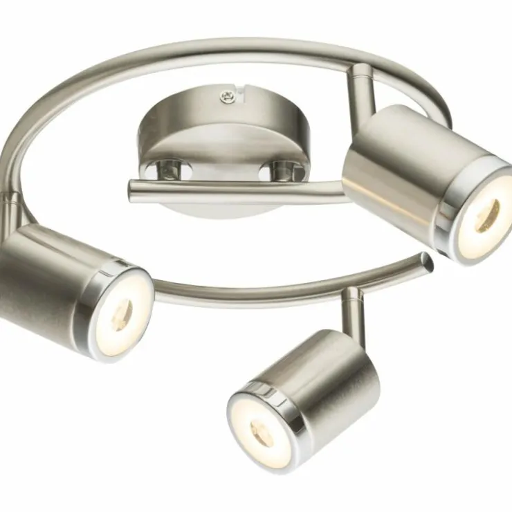 Luminaires Globo Lighting Éclairage Led|Plafonnier rond à spots Globo COMORE LED Nickel mat, 3 lumières