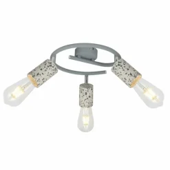 Luminaires Globo Lighting Spots Et Projecteurs|Plafonnier rond à spots Globo FLECKI Gris, 3 lumières