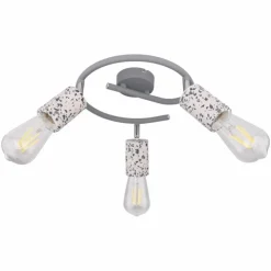 Luminaires Globo Lighting Spots Et Projecteurs|Plafonnier rond à spots Globo FLECKI Gris, 3 lumières