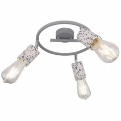 Luminaires Globo Lighting Spots Et Projecteurs|Plafonnier rond à spots Globo FLECKI Gris, 3 lumières