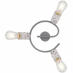 Luminaires Globo Lighting Spots Et Projecteurs|Plafonnier rond à spots Globo FLECKI Gris, 3 lumières