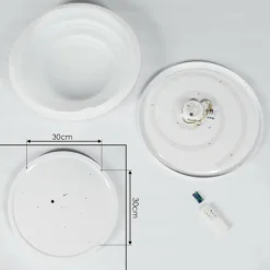 Plafonnier Roseto LED Transparent, Blanc, 1 lumière, Télécommandes