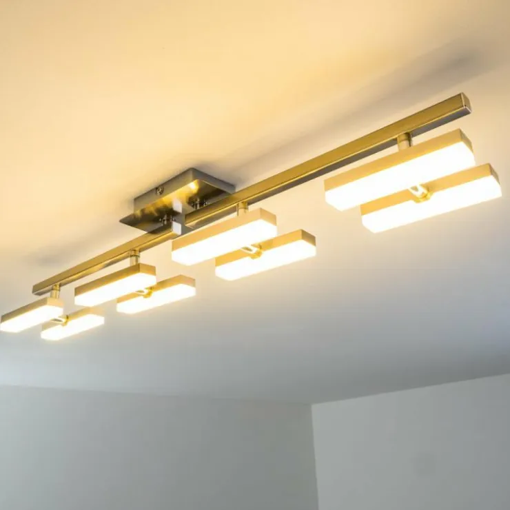 hofstein Éclairage Led|Plafonnier Sakami LED Nickel mat, 8 lumières
