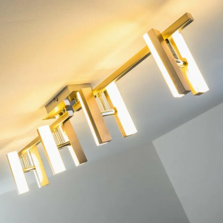 hofstein Éclairage Led|Plafonnier Sakami LED Nickel mat, 8 lumières