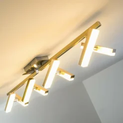 hofstein Éclairage Led|Plafonnier Sakami LED Nickel mat, 8 lumières