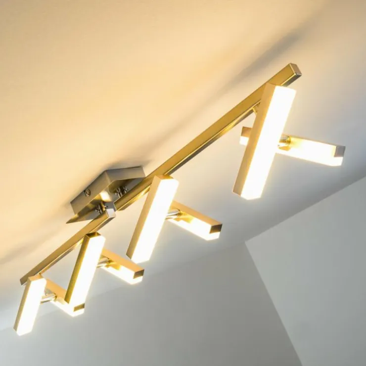 hofstein Éclairage Led|Plafonnier Sakami LED Nickel mat, 8 lumières