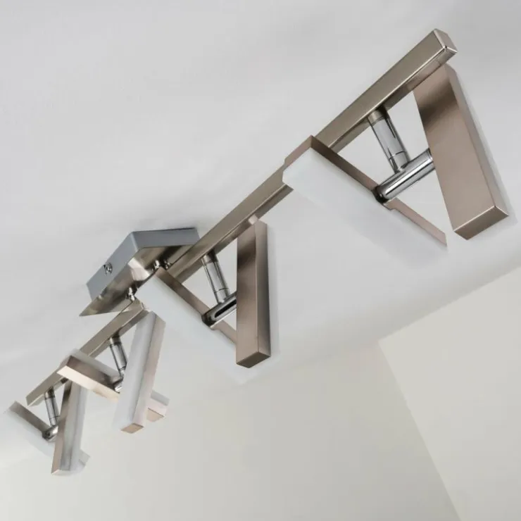 hofstein Éclairage Led|Plafonnier Sakami LED Nickel mat, 8 lumières