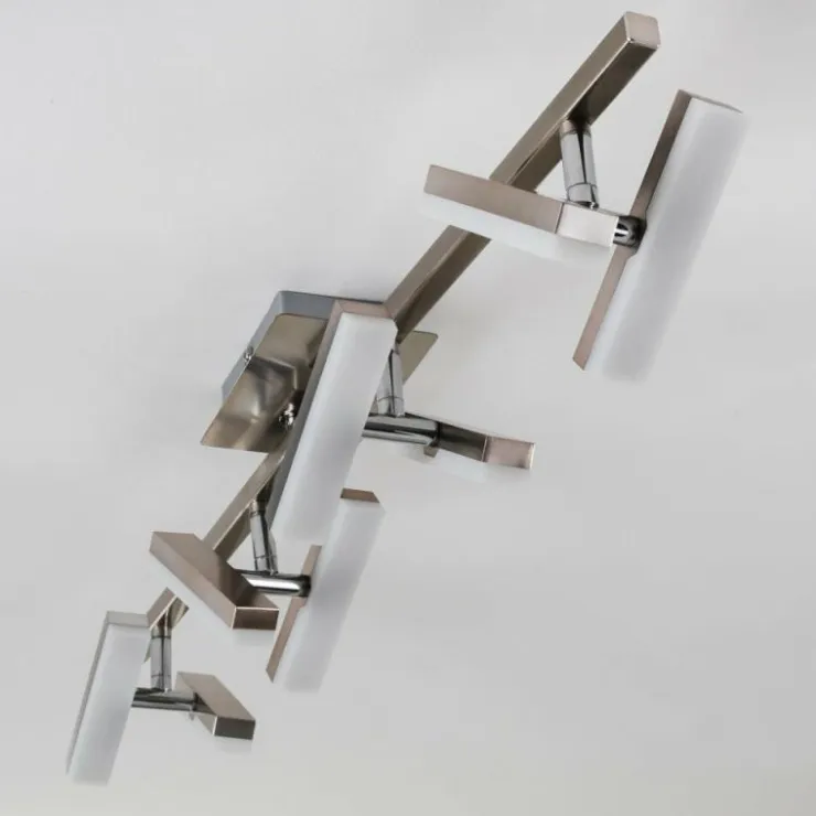 hofstein Éclairage Led|Plafonnier Sakami LED Nickel mat, 8 lumières