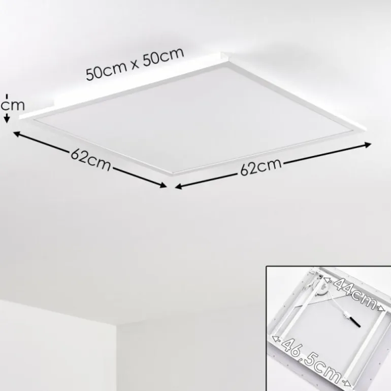 Plafonnier Salmi LED Aluminium, Blanc, 1 lumière, Télécommandes