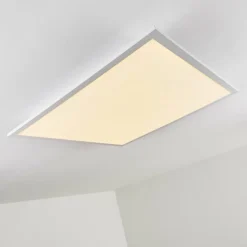 Plafonnier Salmi LED Aluminium, Blanc, 1 lumière, Télécommandes