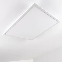 Plafonnier Salmi LED Aluminium, Blanc, 1 lumière, Télécommandes