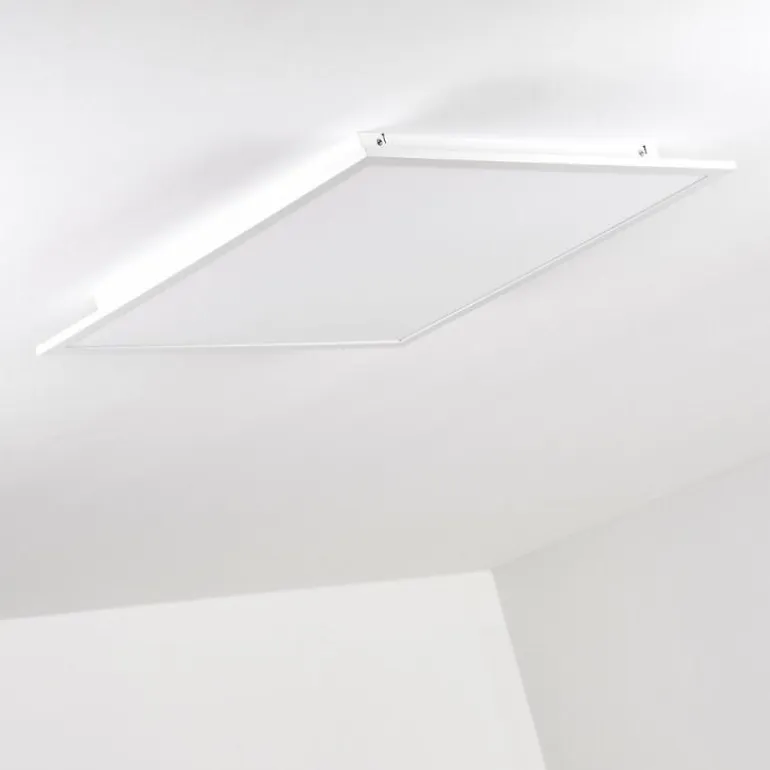Plafonnier Salmi LED Aluminium, Blanc, 1 lumière, Télécommandes