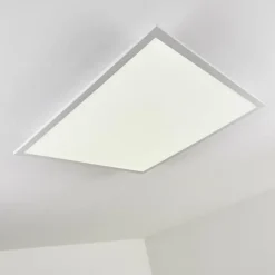 Plafonnier Salmi LED Aluminium, Blanc, 1 lumière, Télécommandes