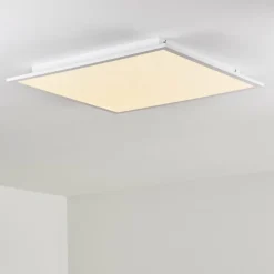 Plafonnier Salmi LED Aluminium, Blanc, 1 lumière, Télécommandes