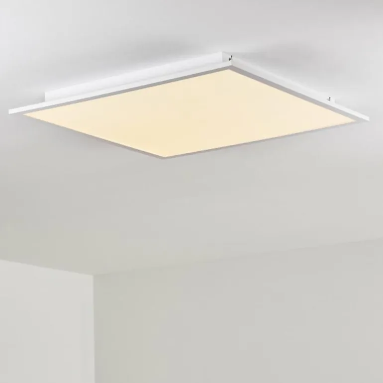 Plafonnier Salmi LED Aluminium, Blanc, 1 lumière, Télécommandes