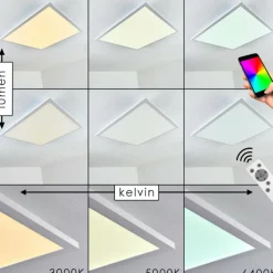 Plafonnier Salmi LED Blanc, 1 lumière, Télécommandes, Changeur de couleurs