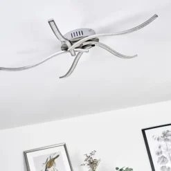 hofstein Éclairage Led|Plafonnier Saskatoon LED Nickel mat, 5 lumières