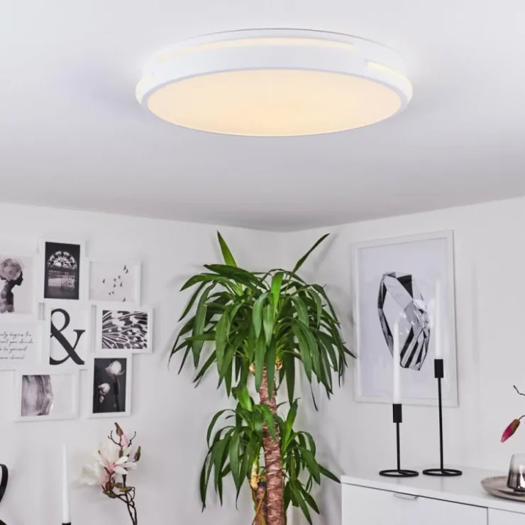 hofstein Éclairage Led|Plafonnier Seewen LED Blanc, 1 lumière, Télécommandes